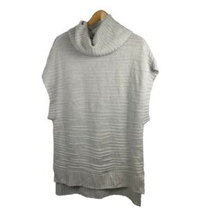 White House Black Market Cowlneck Sweater Sleeveless Ivory Medium Tunic